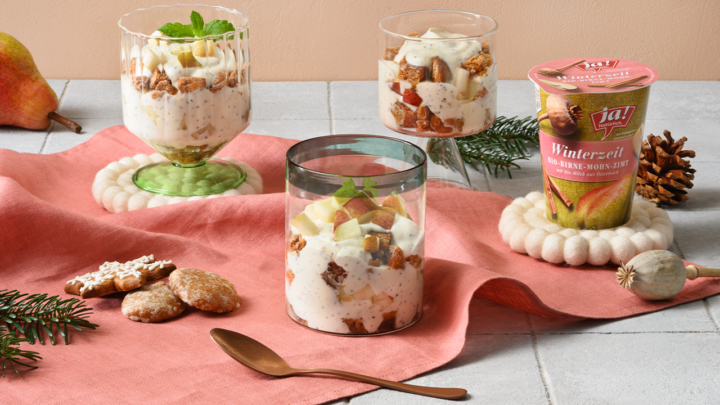 Birnen-Lebkuchen Joghurt Parfait