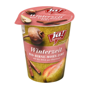 Bio Fruchtjoghurt Winterzeit Birne Mohn Zimt