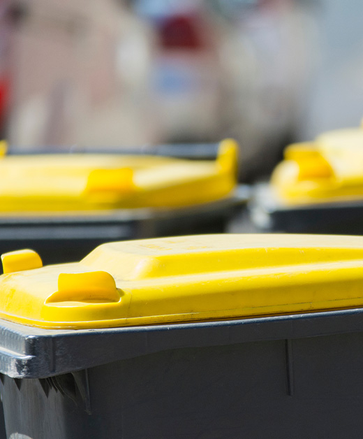 Gelbe Mülltonne für Plastikmüll