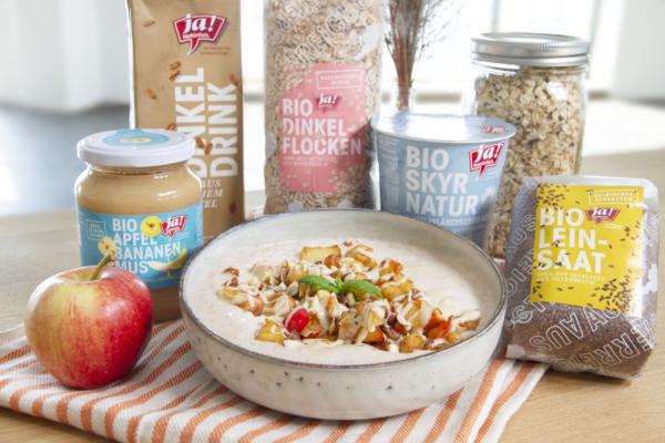 Protein Overnight Oats mit gebratenen Äpfeln