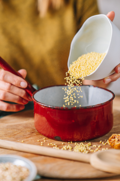 Zubereitung von Goldhirse