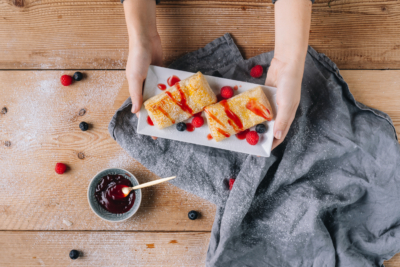 Golatsche mit Skyr & Marmelade