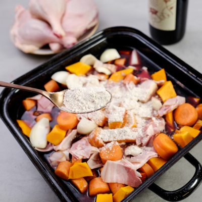 Mehl drüber streuen