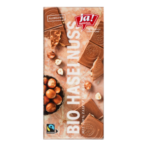 Bio-Edelvollmilchschokolade mit Haselnussstückchen