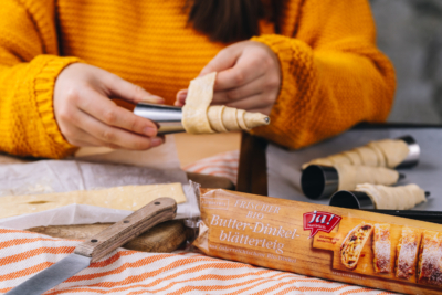 Gefüllte Blätterteig-Karotten