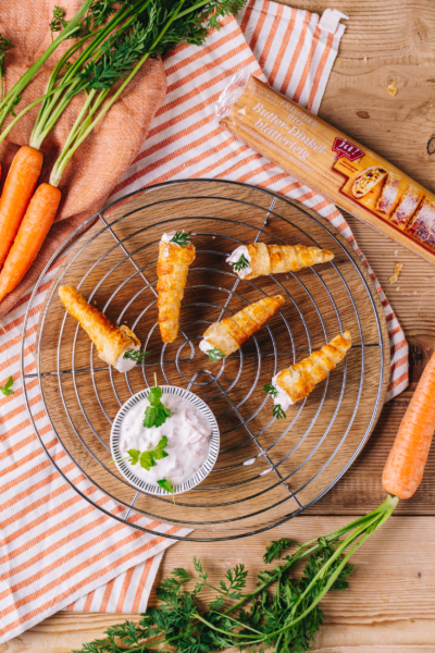 Gefüllte Karotten mit Blätterteig