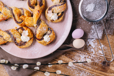 Blätterteig Hase mit Nougatcreme