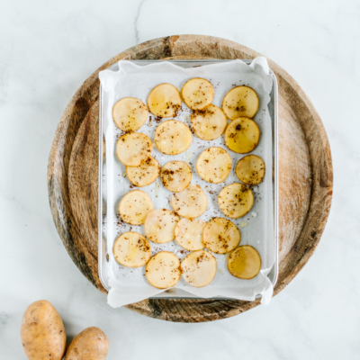 Pilzpasta mit Kaffee-Erdäpfel-Chips