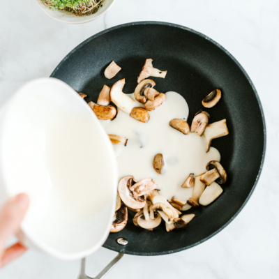 Pilzpasta mit Kaffee-Erdäpfel-Chips