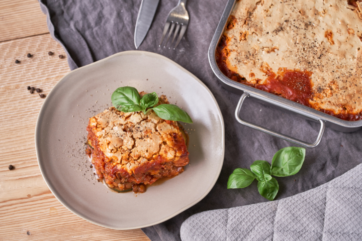 Klimateller: vegane Gemüse-Linsen-Lasagne