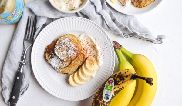 Resteküche: Erdäpfel-Pancakes mit Bananen-Skyr-Topping