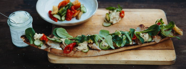 Steaksandwich vom Strohschwein im Esterhazy Baguette
