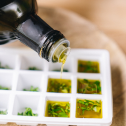 Kräuter in Eiswürfelform