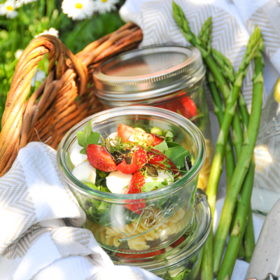 Nudelsalat Erdbeerblätter littlebee.at