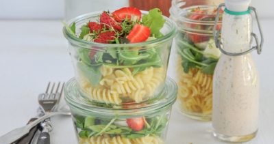 Nudelsalat Erdbeerblätter littlebee.at