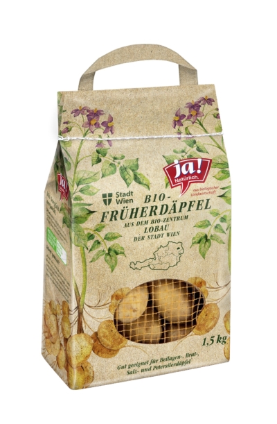 Ja! Natürlich Bio-Früherdäpfel aus dem Bio-Zentrum Lobau der Stadt Wien