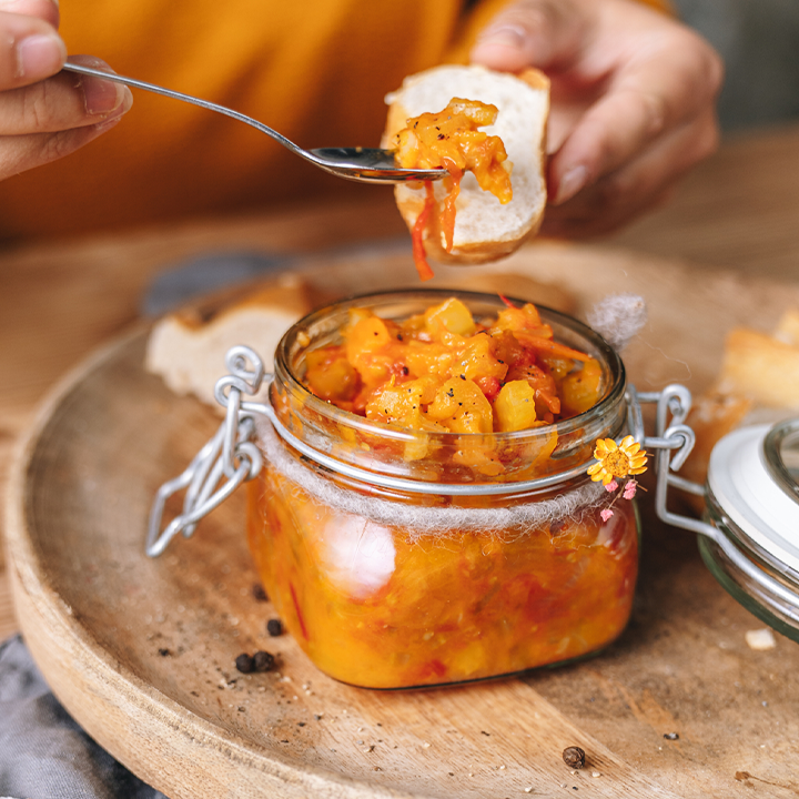 Paprika-Karotten Ragout zum Dippen