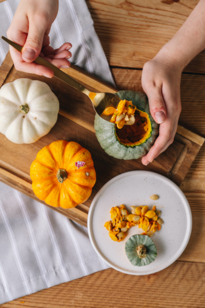 Kerzenhalter DIY Kürbis