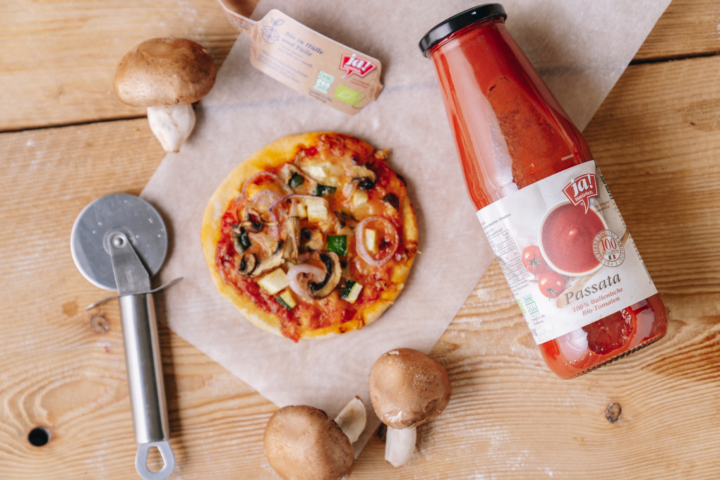 Mini-Pizza Veggie mit Zucchini & Champignons