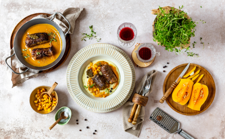 herbstliche Rindsroulade vom Weidejungrind mit Selleriepüree