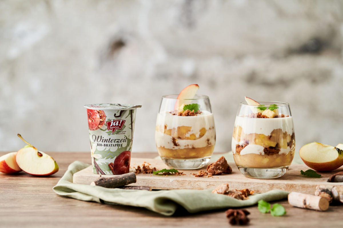 Winterzeit-Bio-Joghurts Bratapfel