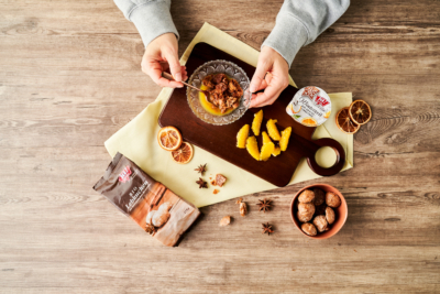 Winterzeit-Bio-Joghurts Orange-Lebkuchen