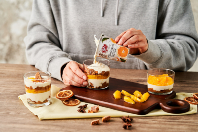Winterzeit-Bio-Joghurts Orange-Lebkuchen
