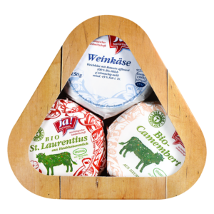 Bio-Weichkäse Trio: Camembert, St. Laurentius, Weinkäse