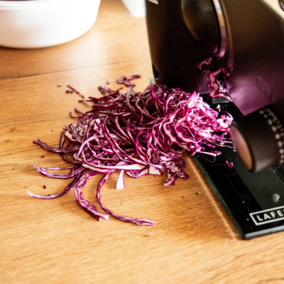 Rosa gebratene Bio-Entenbrust mit Maroni-Rotkraut & Enten-Grammel-Knödel