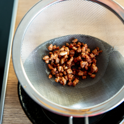 Rosa gebratene Bio-Entenbrust mit Maroni-Rotkraut & Enten-Grammel-Knödel