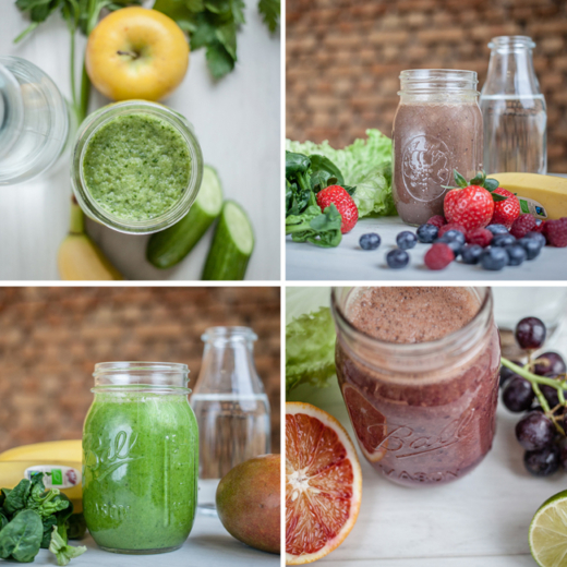Verschiedene Bio-Smoothies.